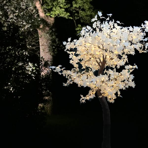 2m LED Maple tree with white leaves by Twilight Trees