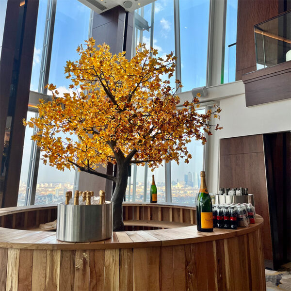 Grande LED maple tree as bar centrepiece